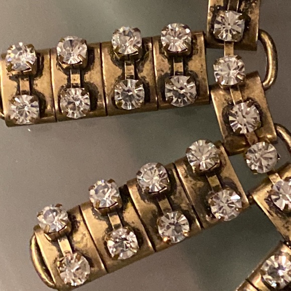 J CREW - necklace: gold tone w asymmetrical chunks & rhinestones throughout - Picture 11 of 16